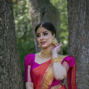 Bridal red silk saree