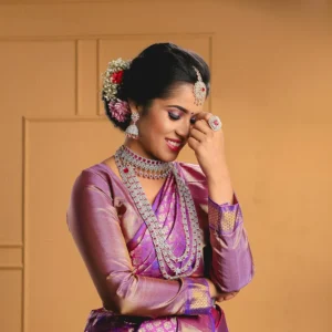 Embroidered net saree
