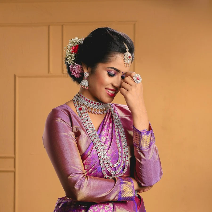 Embroidered net saree